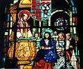 Fastenpredigt in Lyon 1604: Erste Begegnung mit Johanna Franziska.
Ausschnitt aus Glasfenster in der Basilika von Annecy, Frankreich