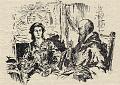 Johanna Franziska von Chantal und Franz von Sales bei ihrem ersten Gespräch während der Fastenzeit 1604, Zeichnung aus Annales Salesiennes 33,71