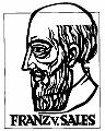 Titelgrafik der Franz von Sales Biografie von Lajeunie, Archiv Franz Sales Verlag, Eichstätt, Bayern.