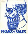 Titelgrafik der Franz von Sales Biografie von Lajeunie, Archiv Franz Sales Verlag, Eichstätt, Bayern.