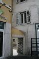 In diesem Haus in der rue Perrine 79 in La Roche sur Foron, Frankreich, wohnte Franz von Sales während er die Grundschule besuchte. Hier der Zugang von der rue Carnot.