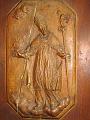 Holzrelief in Plancy, Frankreich