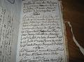 Noviziatsbuch der Heimsuchung Mariens in Annecy von 1610. Hier haben sich alle Novizinnen der Heimsuchung ab der Gründung 6.6.1610 eingetragen. Hier die erste Seite. Archiv der Heimsuchungsklosters von Annecy, Frankreich
