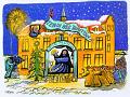Franz von Sales und Weihnachtskrippe3: 
Grafik von Herman Focke, Niederlande, 2001.