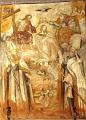 Gemälde in der Kapelle von Loire La Bâthie, Savoyen, Frankreich. Franz von Sales steht wahrscheinlich links, rechts der hl. Augustinus
