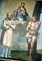 Franz von Sales mit dem heiligen Sebastian, Gemälde in der Kirche von Cévins, Savoyen, Frankreich